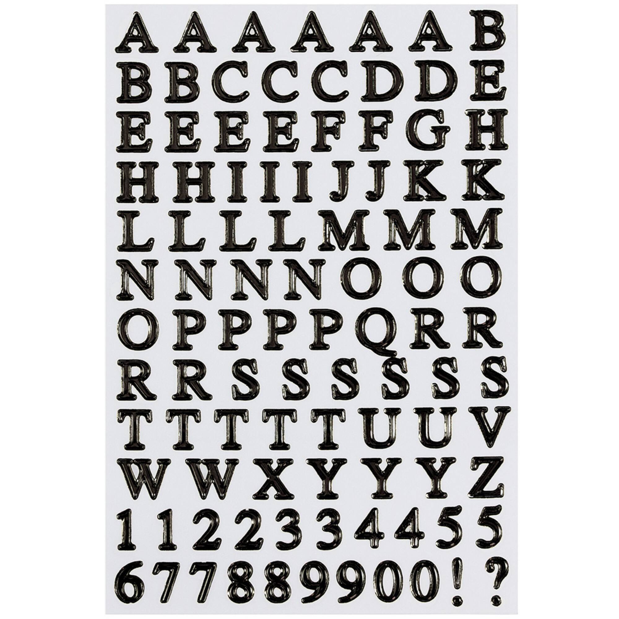 JAM Paper Silver Upper & Lower Case Alphabet Letter Stickers